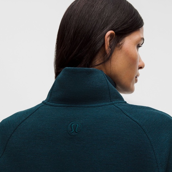 Lululemon Scuba Cropped Funnel Half Zip Waffle NWT S Indochine Blue - Picture 8 of 12